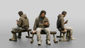 Man Sitting Checking Smartphone