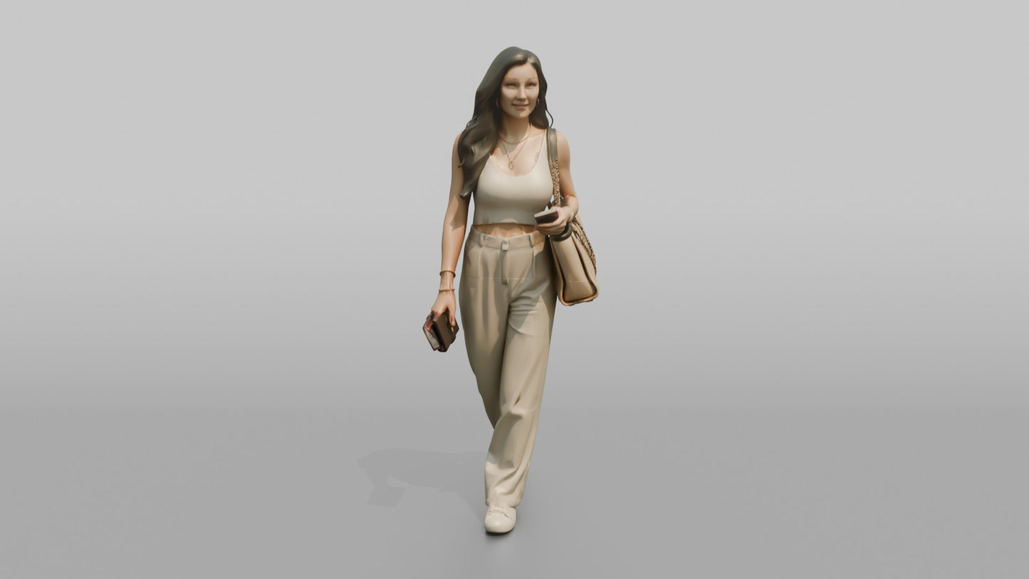 Vacationer Wearing Chic Crop Top And Wide Leg
