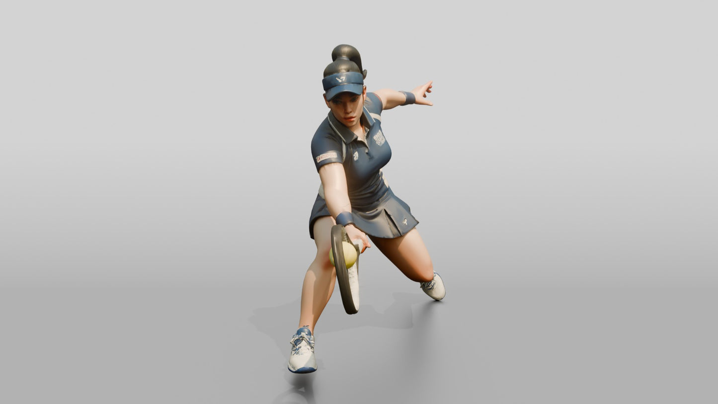 Female Tennis Player Hitting a Backhand Slice