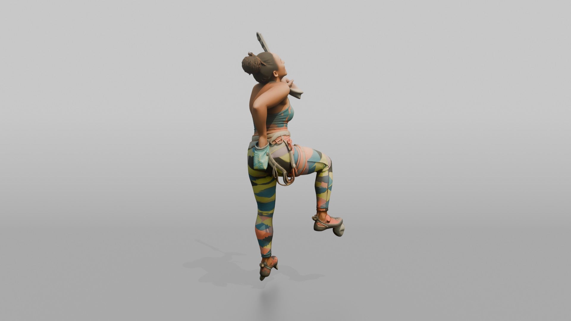 Climber Reaching into Her Chalk Bag