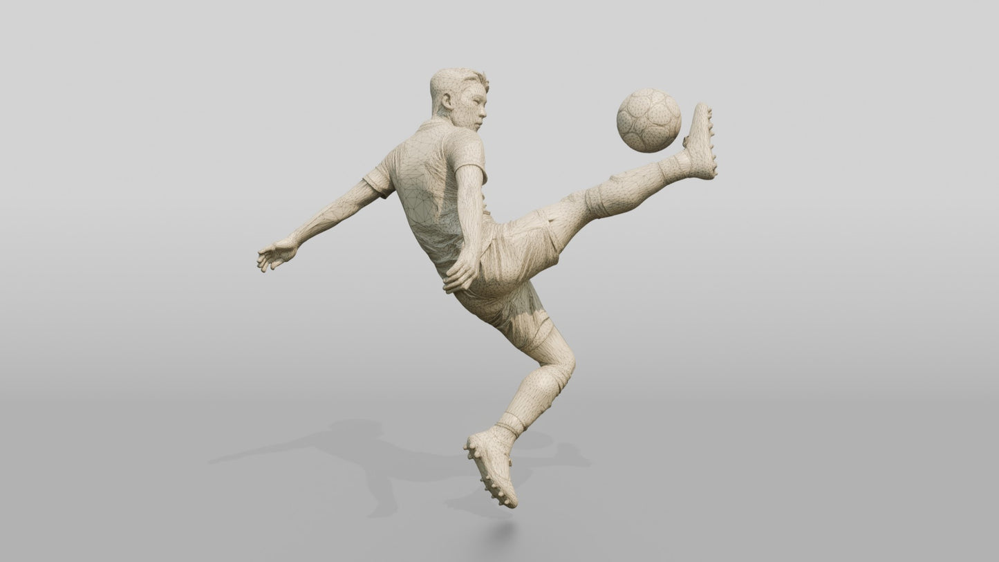 Soccer Player High Clearance Kick