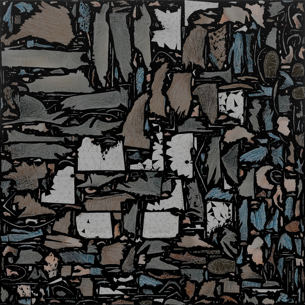 Grandfather Holding A Newspaper, Reading Through His Glasses - UV layout, base color map