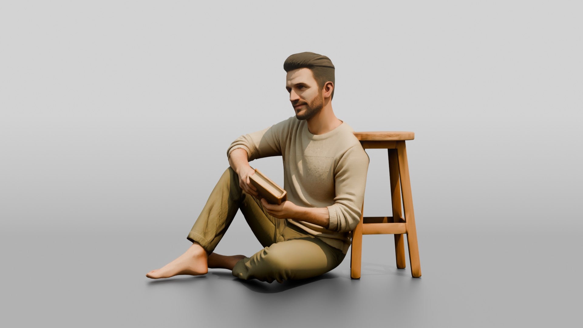 Man Sitting with a Book