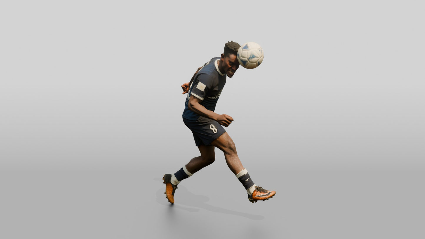 Soccer Player Powerful Header