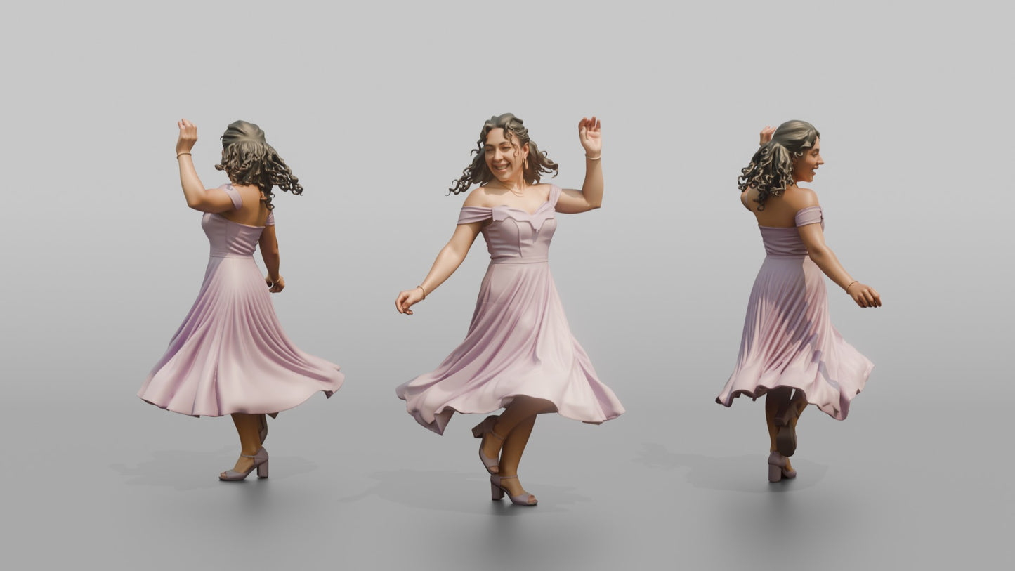 Wedding Guest Doing a Playful Salsa Step