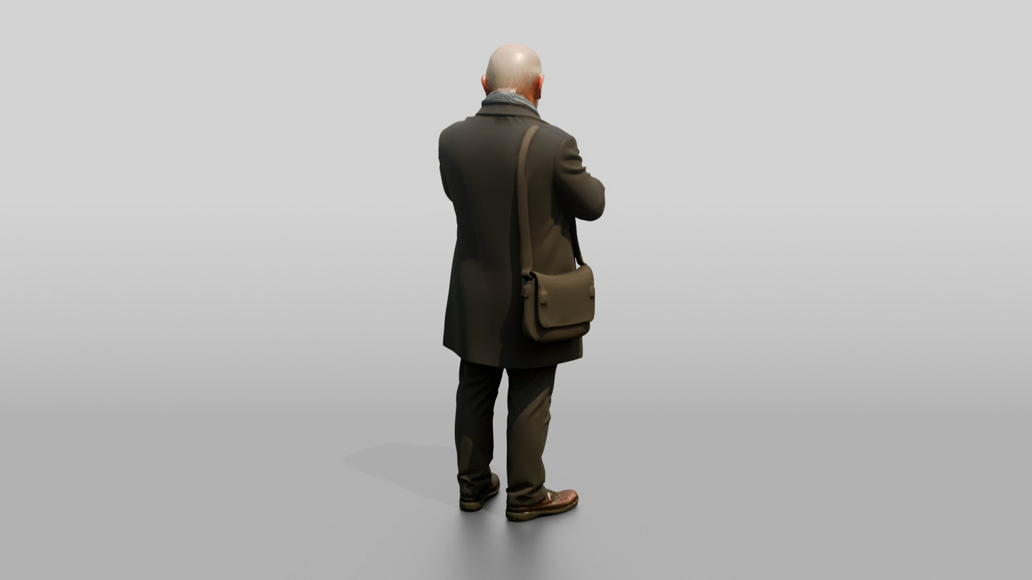 Elderly Norwegian Man Waiting for a Friend