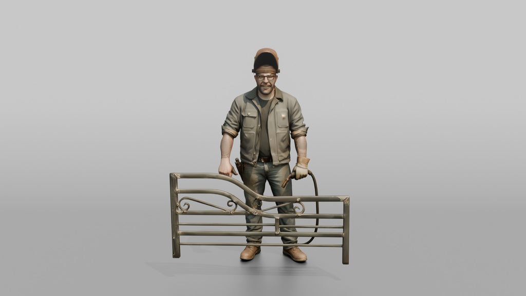 Farmer Welding Iron Gate Frame Protective Mask