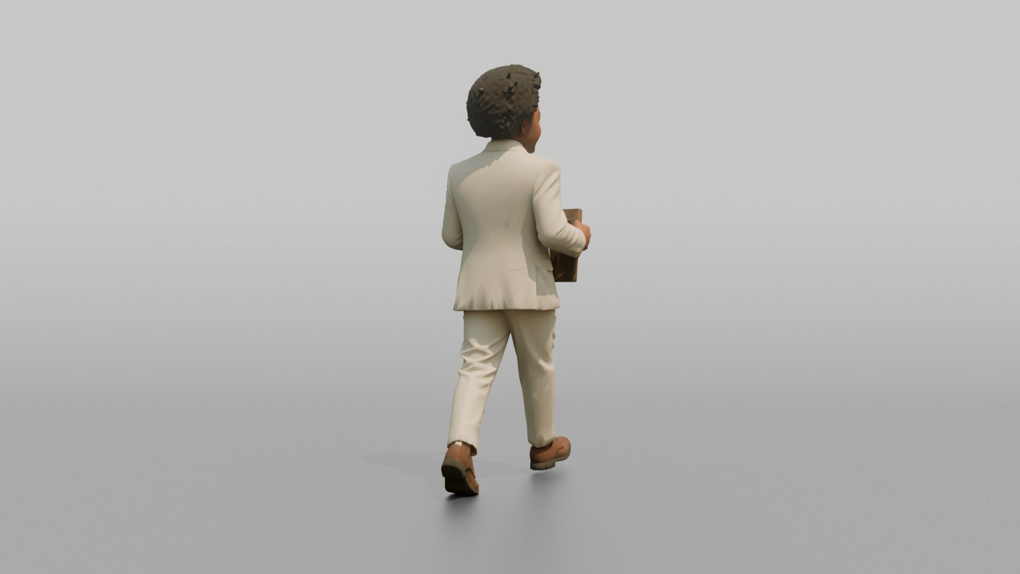 Page Boy Marching with a Wedding Sign