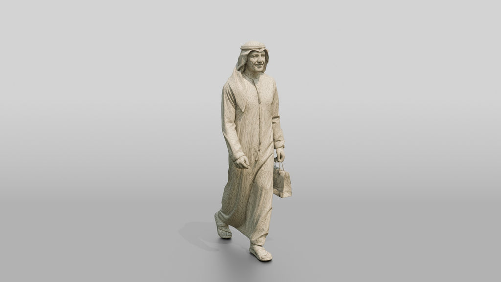 Young Emirati Man in White Kandura Shopping