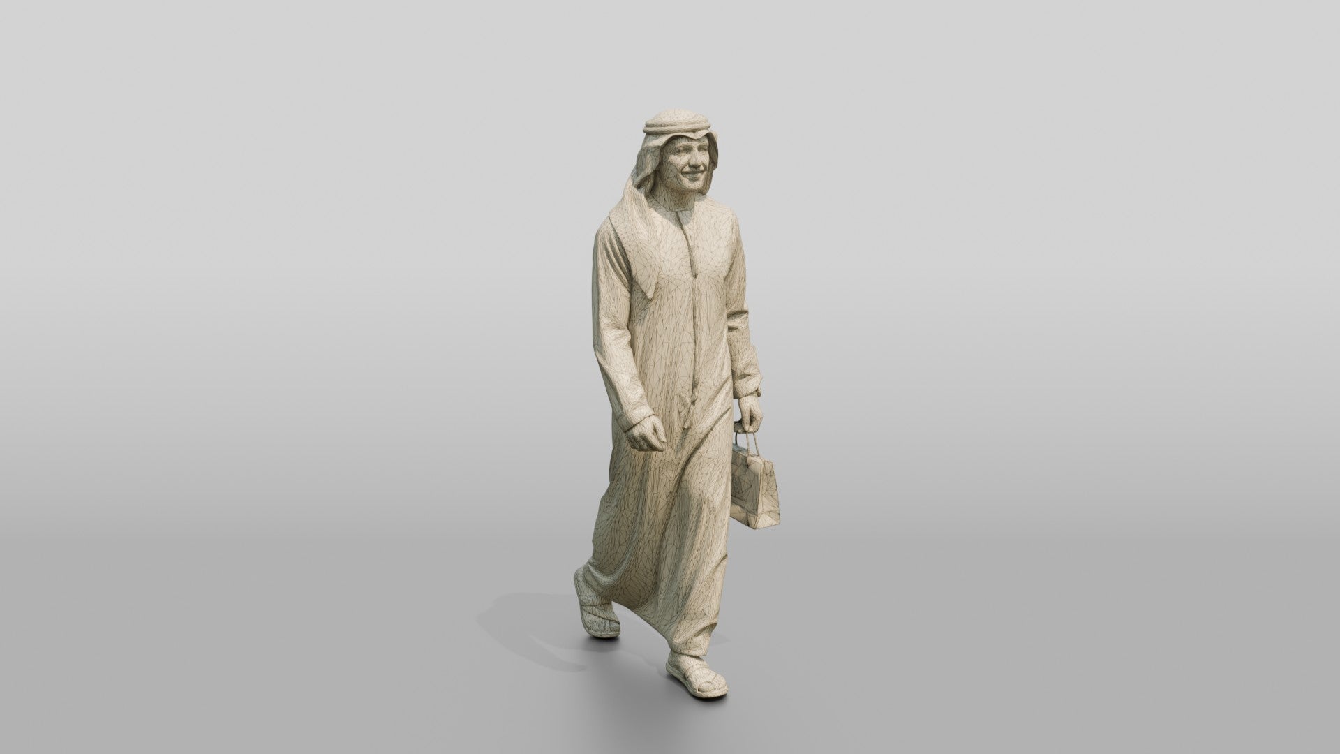 Young Emirati Man in White Kandura Shopping