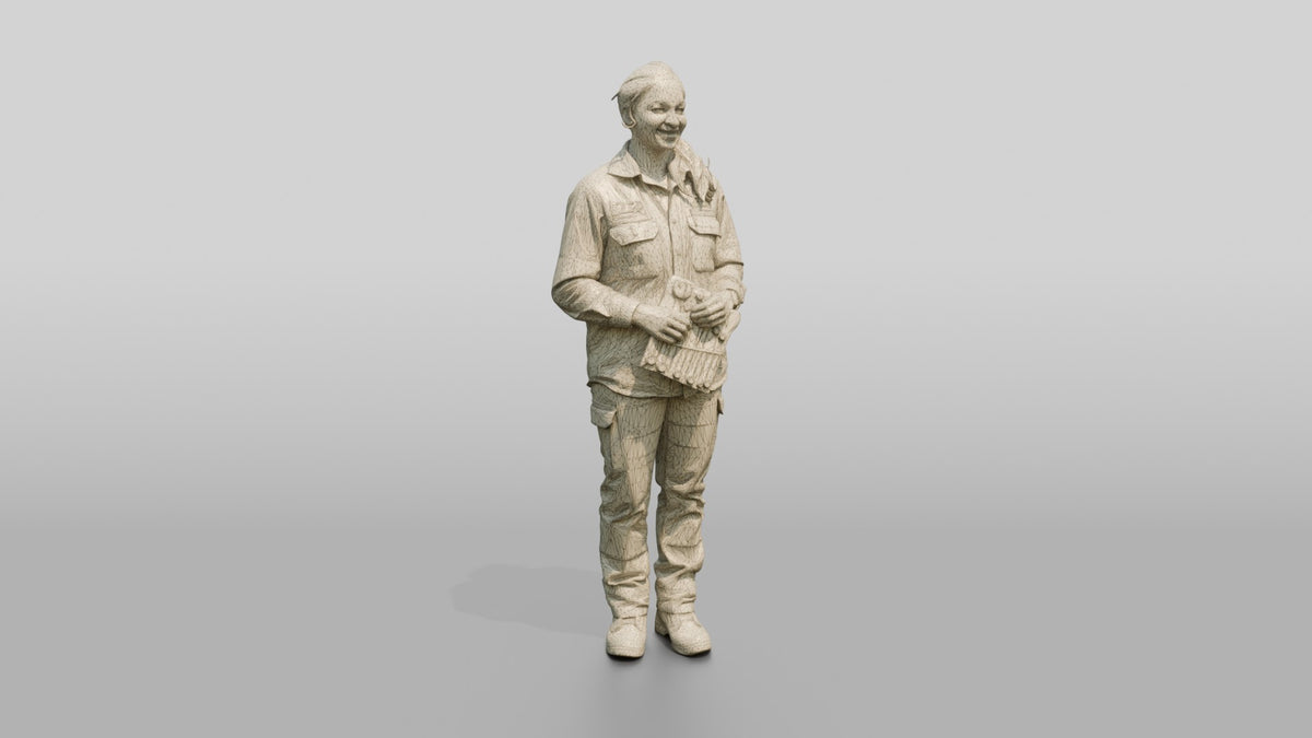 Mechanic Holding Combination Spanners - wireframe topology preview