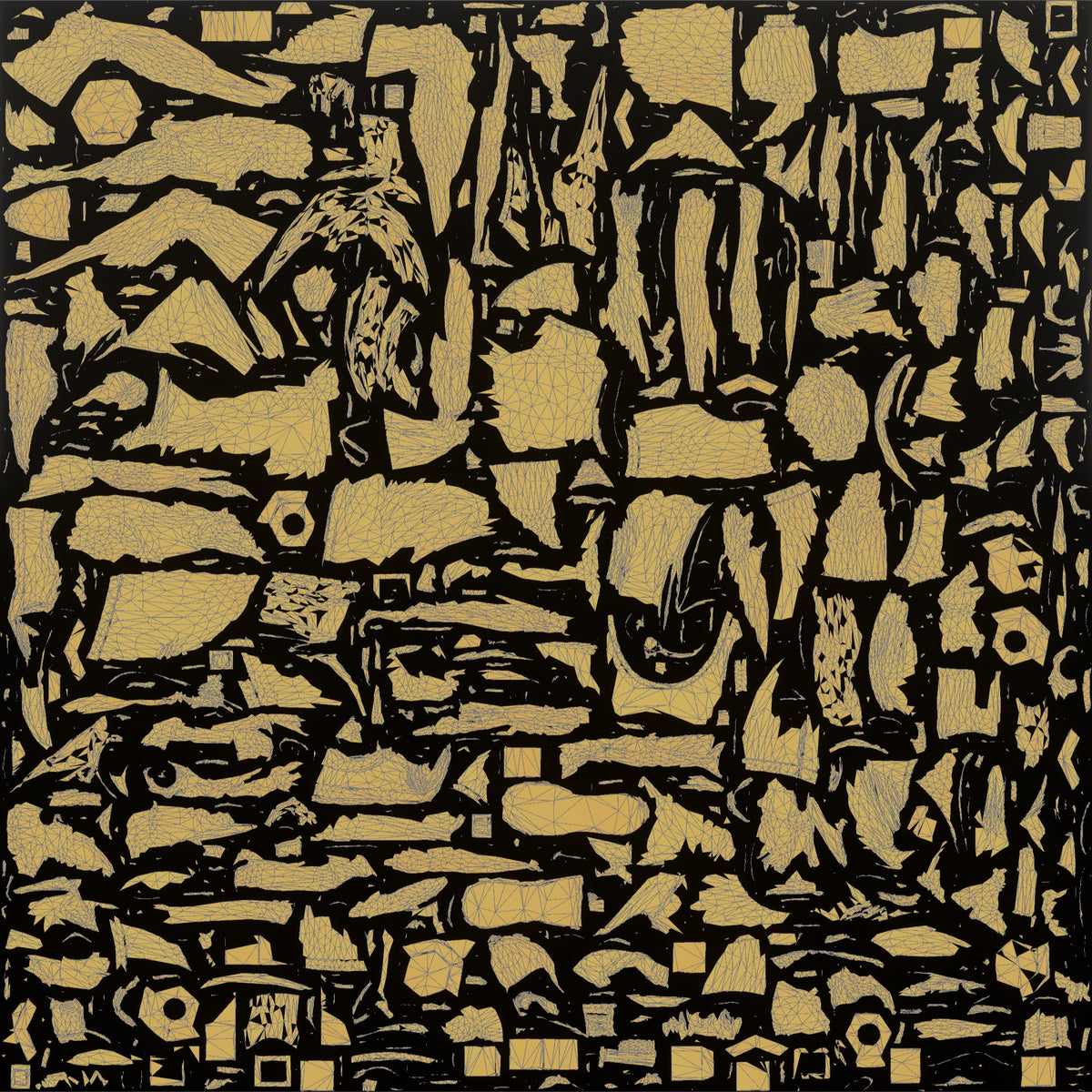 Weightlifter Man Holding Two Dumbbells At The Sides Mid-lunge - UV layout, metallic roughness map