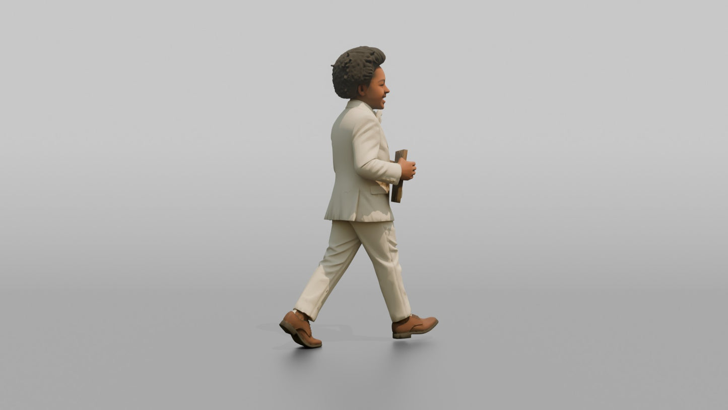Page Boy Marching with a Wedding Sign