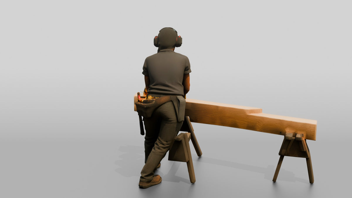 Construction Worker Woman 63 - 3D character model, view 3