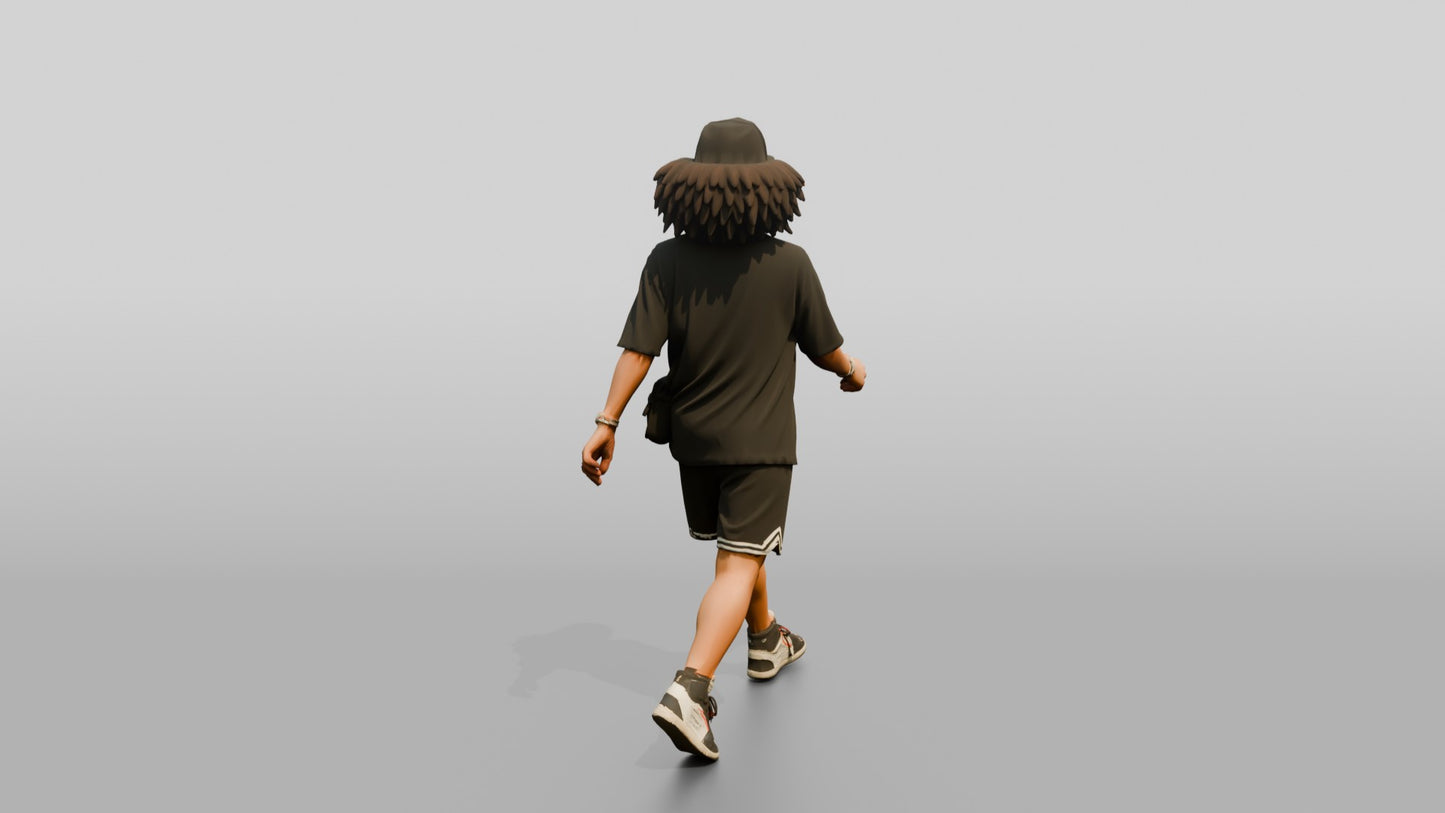 African-American Woman in Oversized Graphic Tee