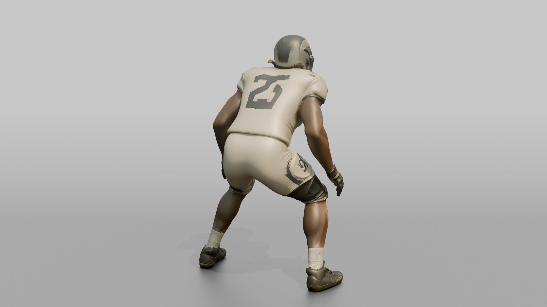 Linebacker in a Low Ready Stance