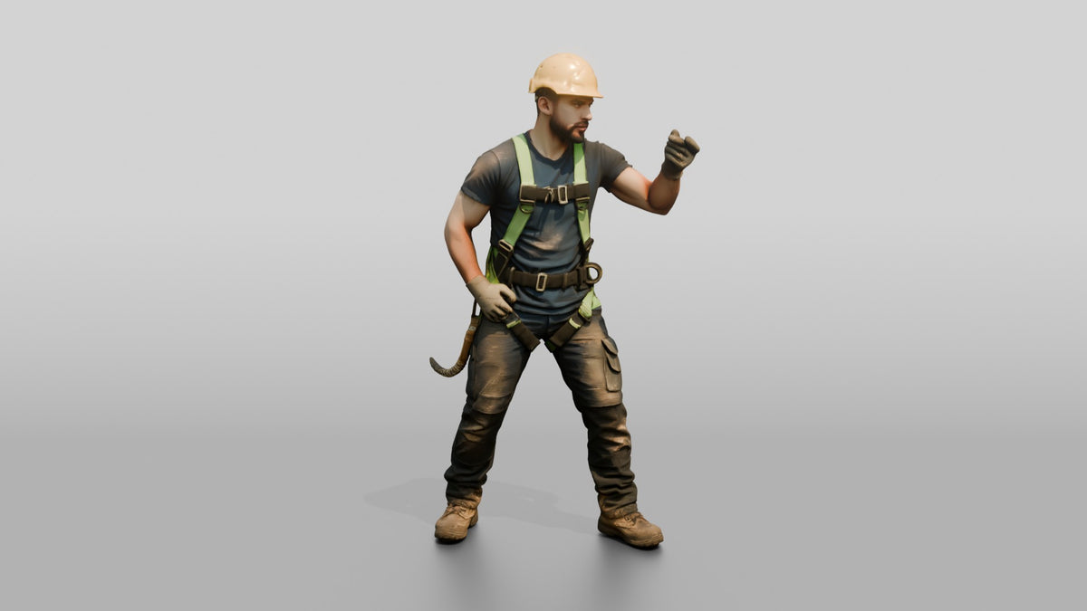 Construction Worker Man 16 - 3D character model, view 5