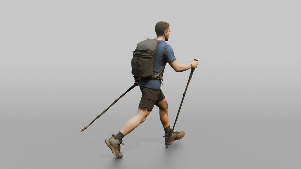 Speed Hiker Walking with Dual Poles