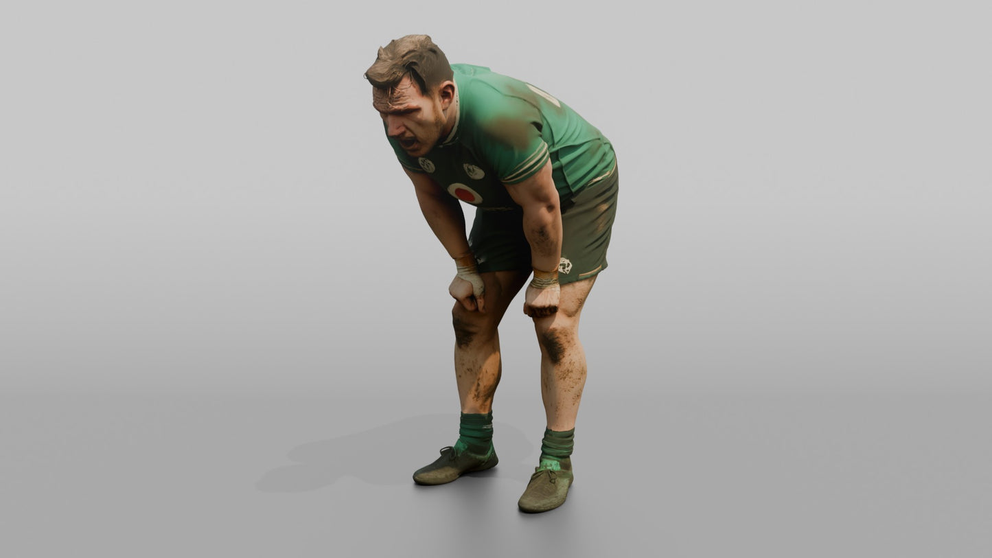 Irish Forward Catching His Breath Post-Match