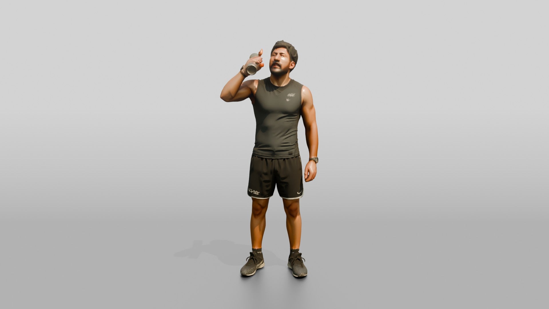 Slender Young Iraqi Man in Athletic Wear