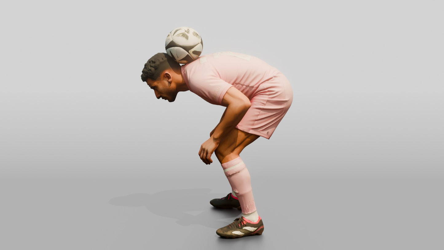 Soccer Player Balancing Ball on Neck