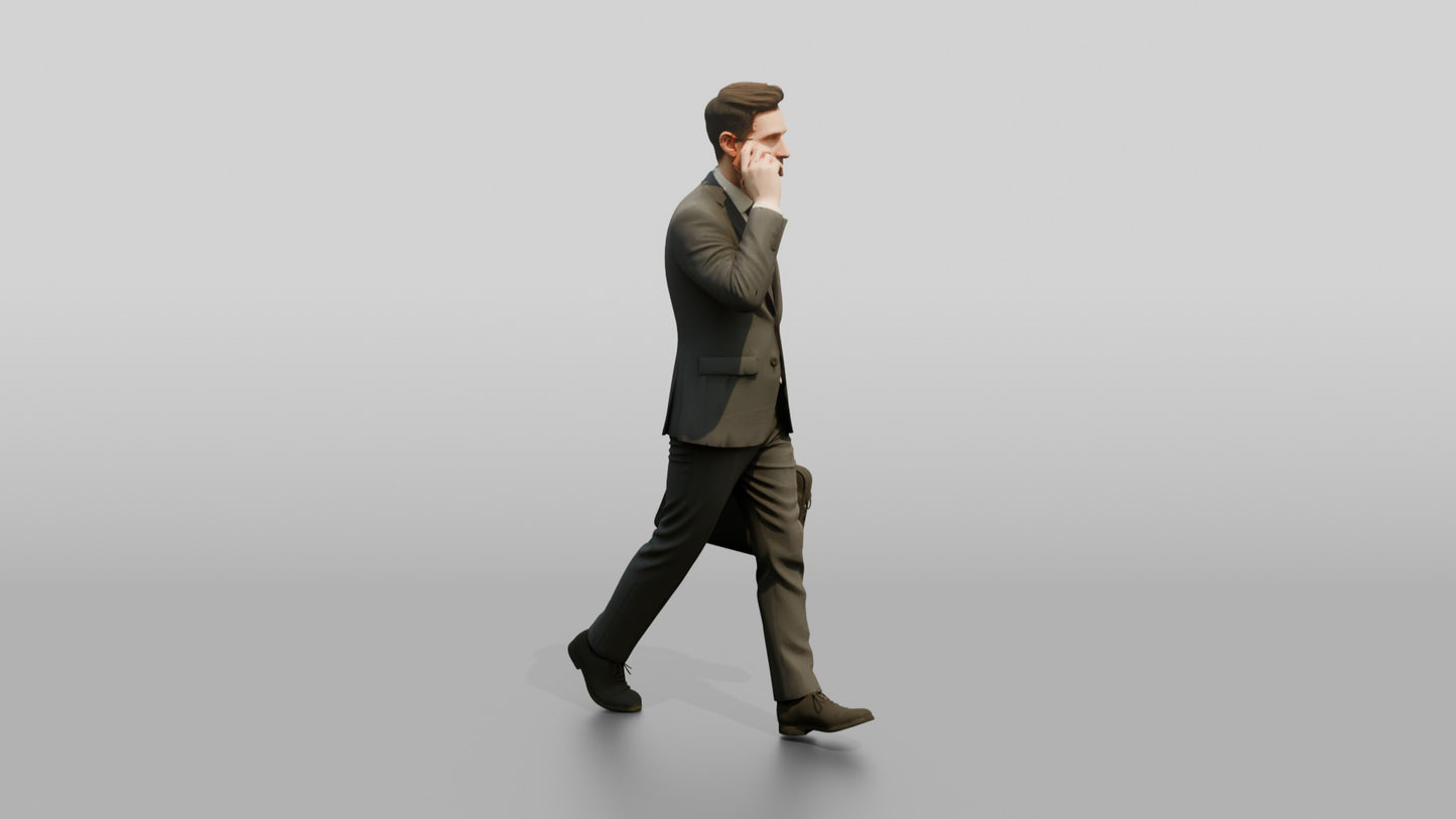Businessman on the Phone with a Briefcase