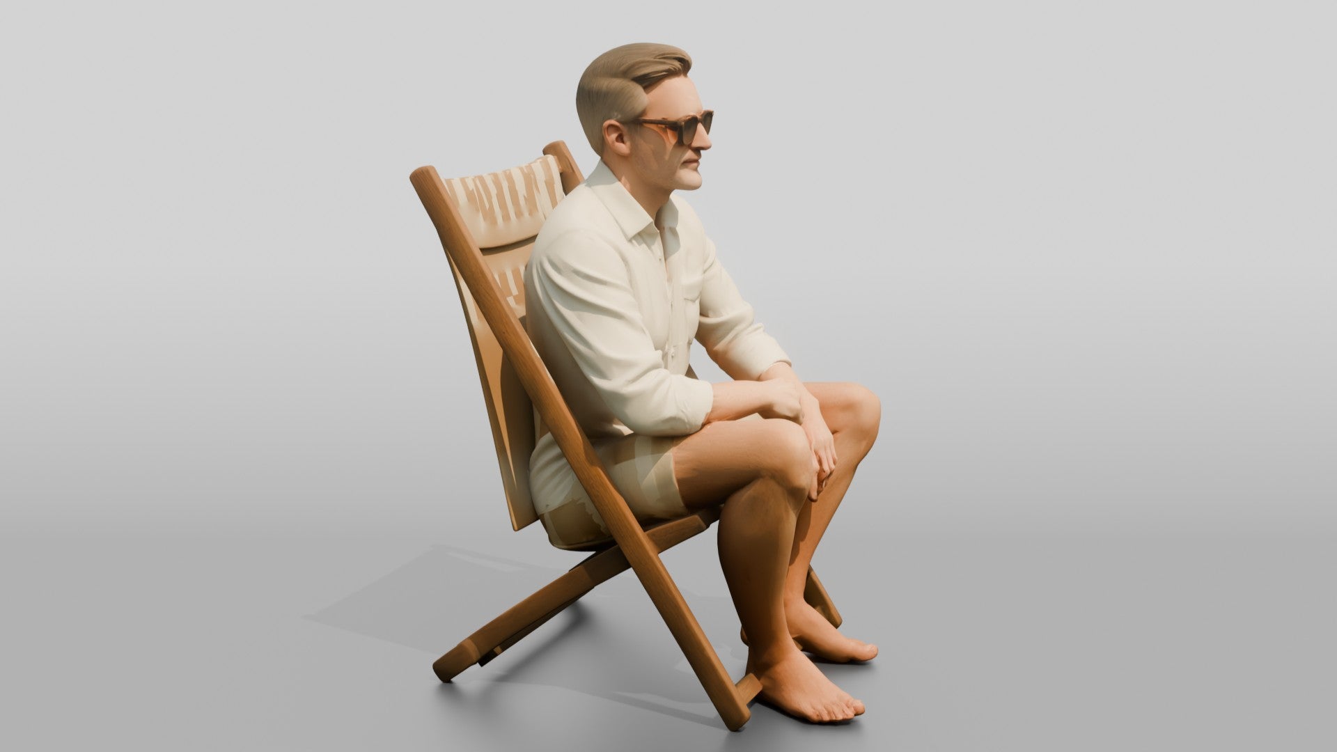 Older Man Seated in Sunglasses