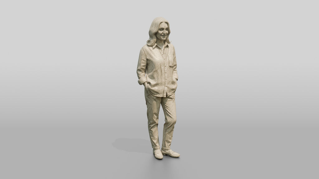 Woman Standing in White Linen