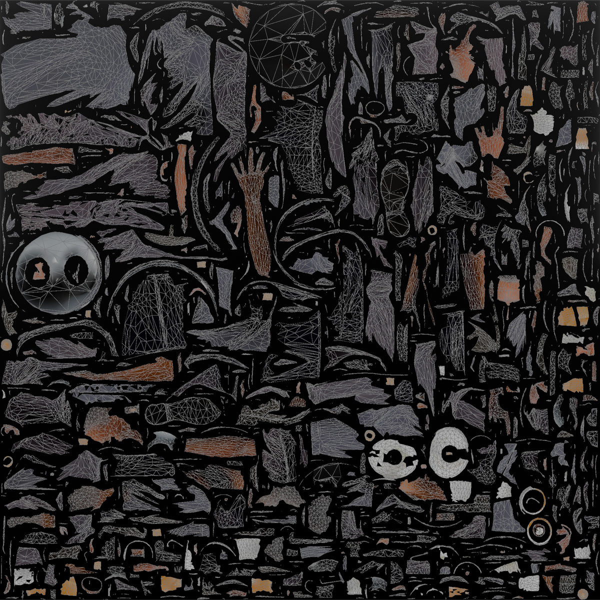Server Woman Carrying Two Coffee Cups - UV layout, base color map