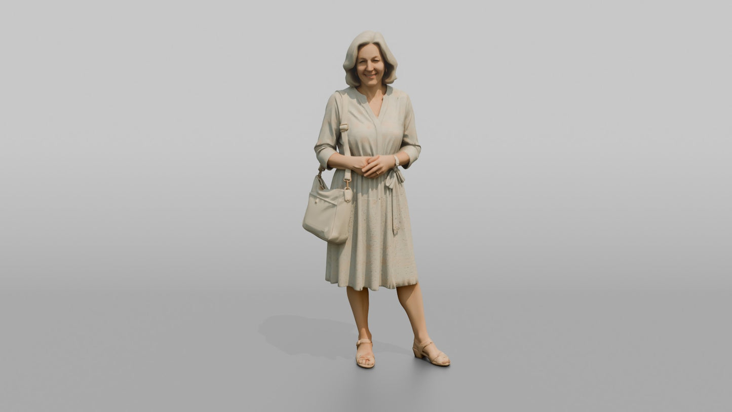 Dutch Grandmother in a Pastel Summer Dress