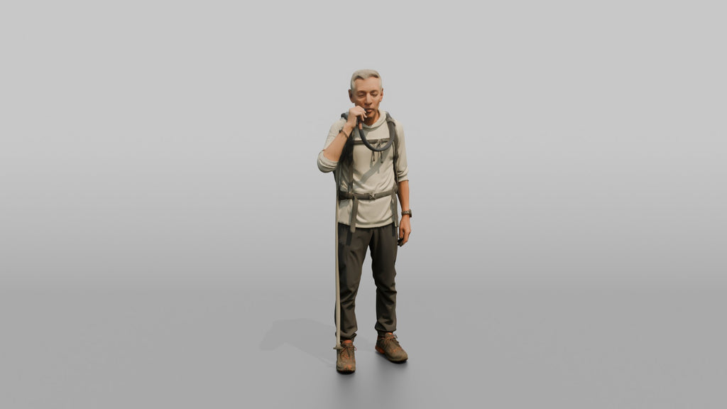 Hiker Drinking from a Hydration Bladder