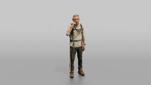 Hiker Drinking from a Hydration Bladder - 3D character model, view 1