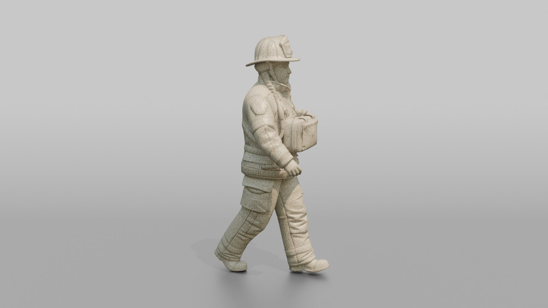 Firefighter Woman Carrying a First Aid Kit Across Her Chest
