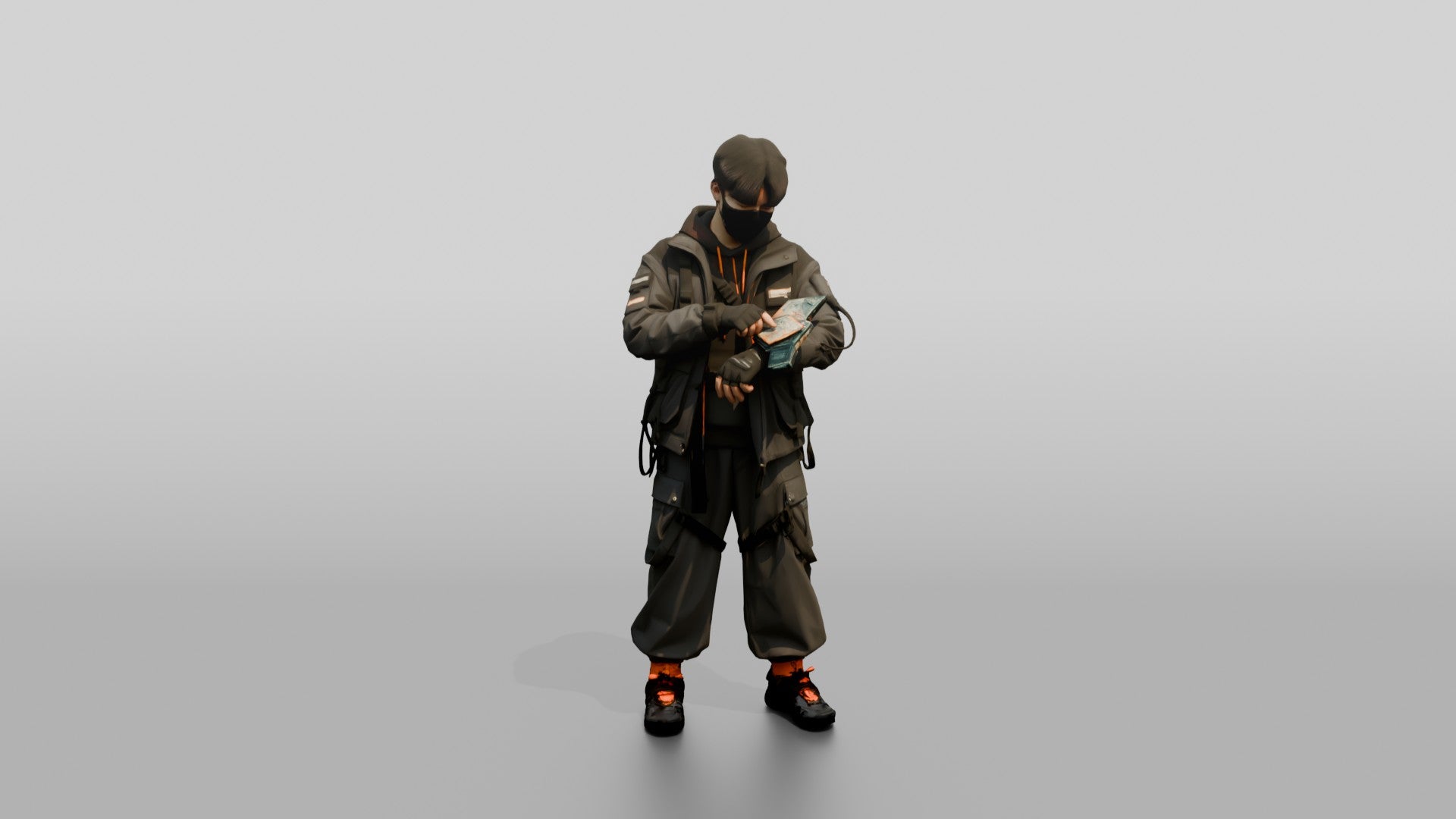 Gorpcore Man Counting Cash