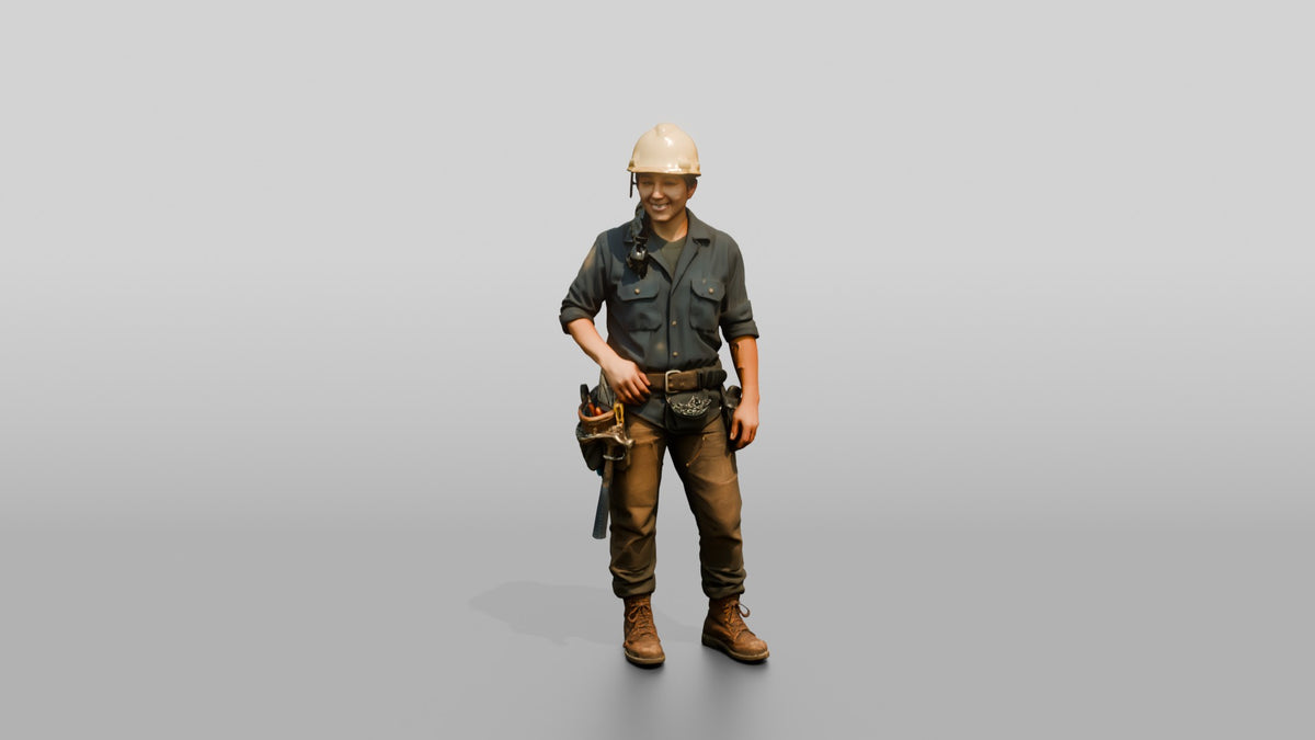 Construction Worker Woman 98 - 3D character model, view 5