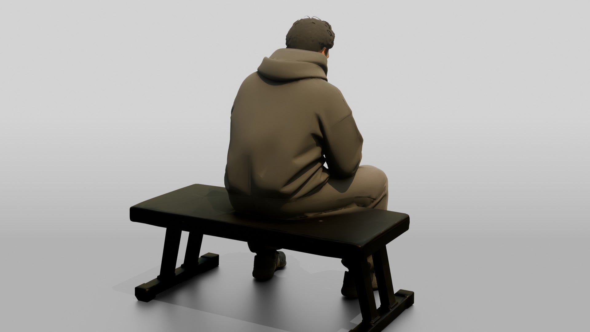 Man Sitting with Protein Shaker