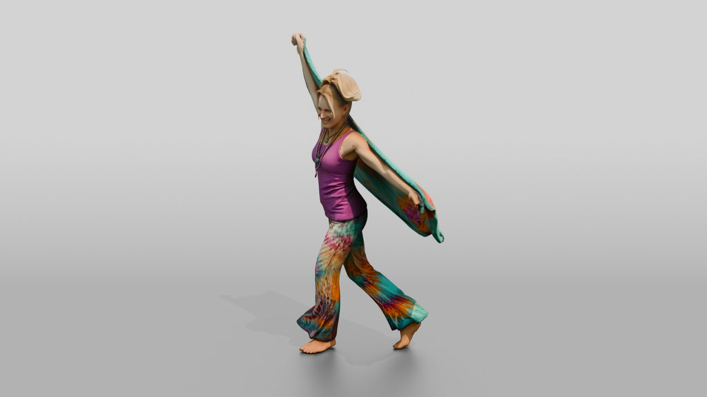 Tie-Dye Dancer with a Flowing Shawl