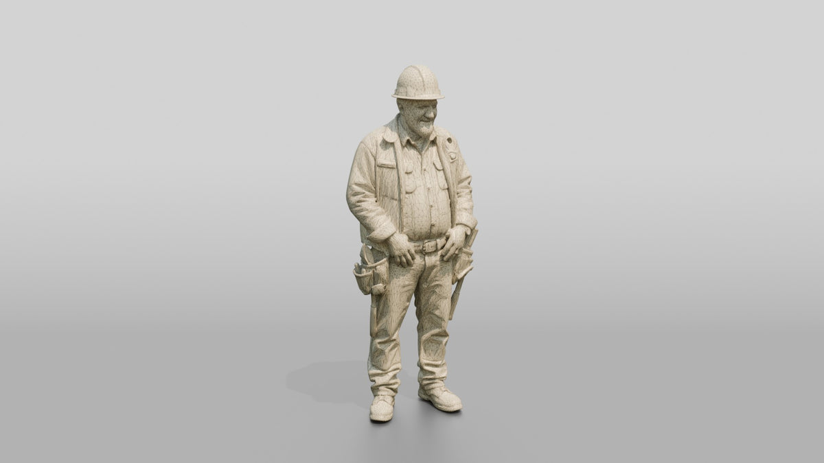 Construction Worker Man 81 - wireframe topology preview
