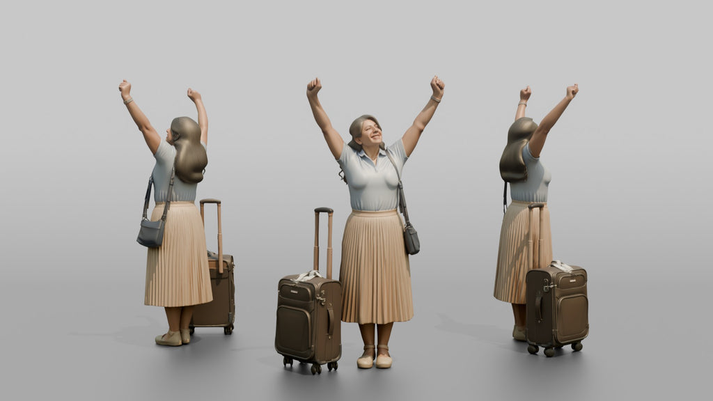 Traveler Stretching After A Long Flight