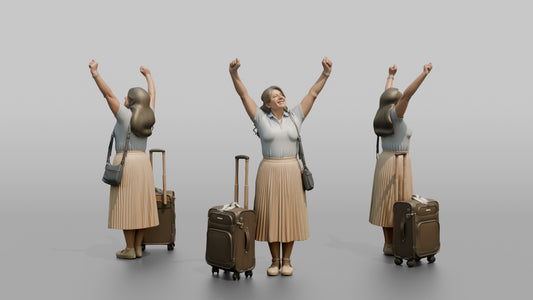 Traveler Stretching After A Long Flight