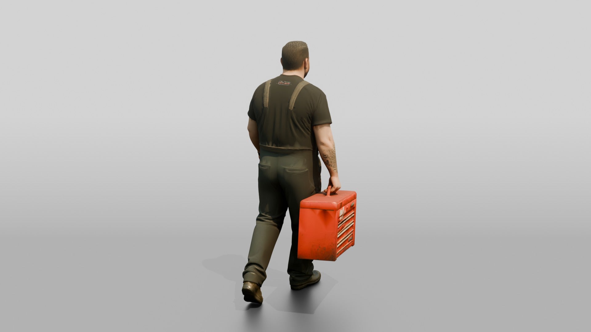 Mechanic Carrying a Toolbox
