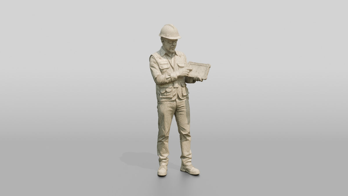 Construction Worker Man 94 - wireframe topology preview