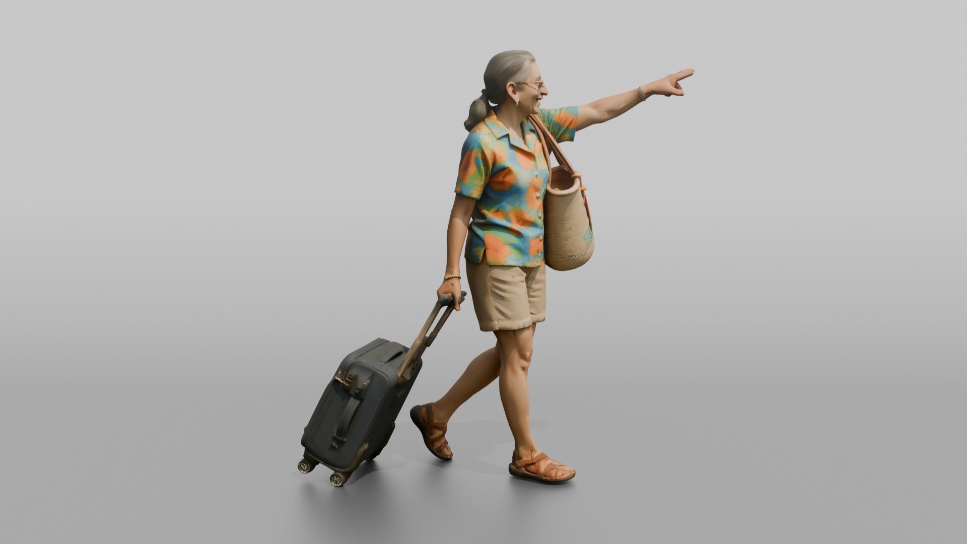 Traveler Pointing Toward The Gate