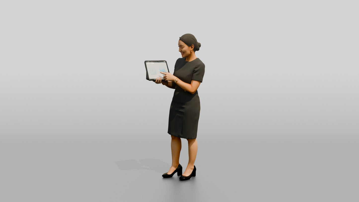 Businesswoman Presenting a Chart on a Laptop