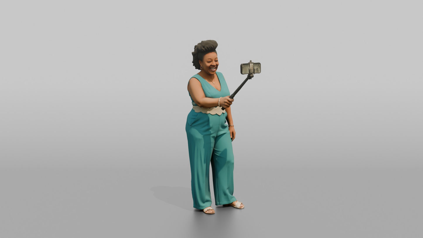 Wedding Guest Taking a Selfie on a Phone Stick