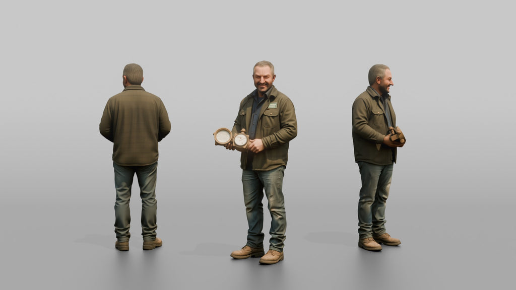 Farmer Holding Open Water Flow Meter Gauge