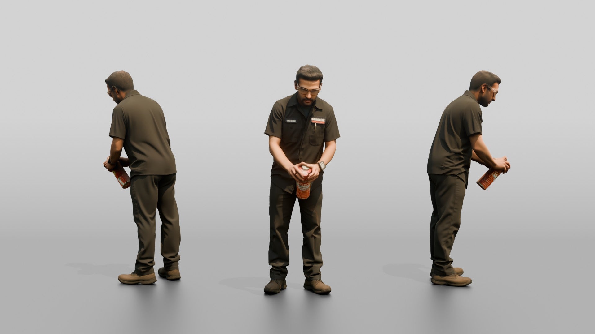 Mechanic Spraying Brake Cleaner