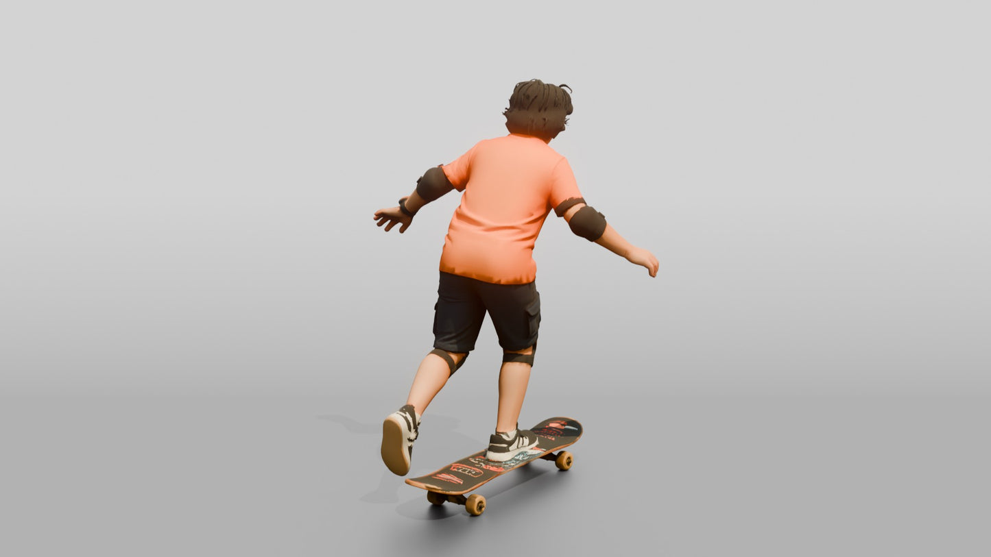 Boy Riding Skateboard