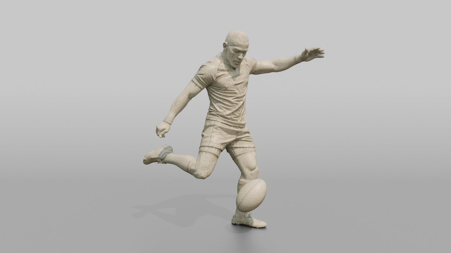 Back Line Player Executing a Grubber Kick