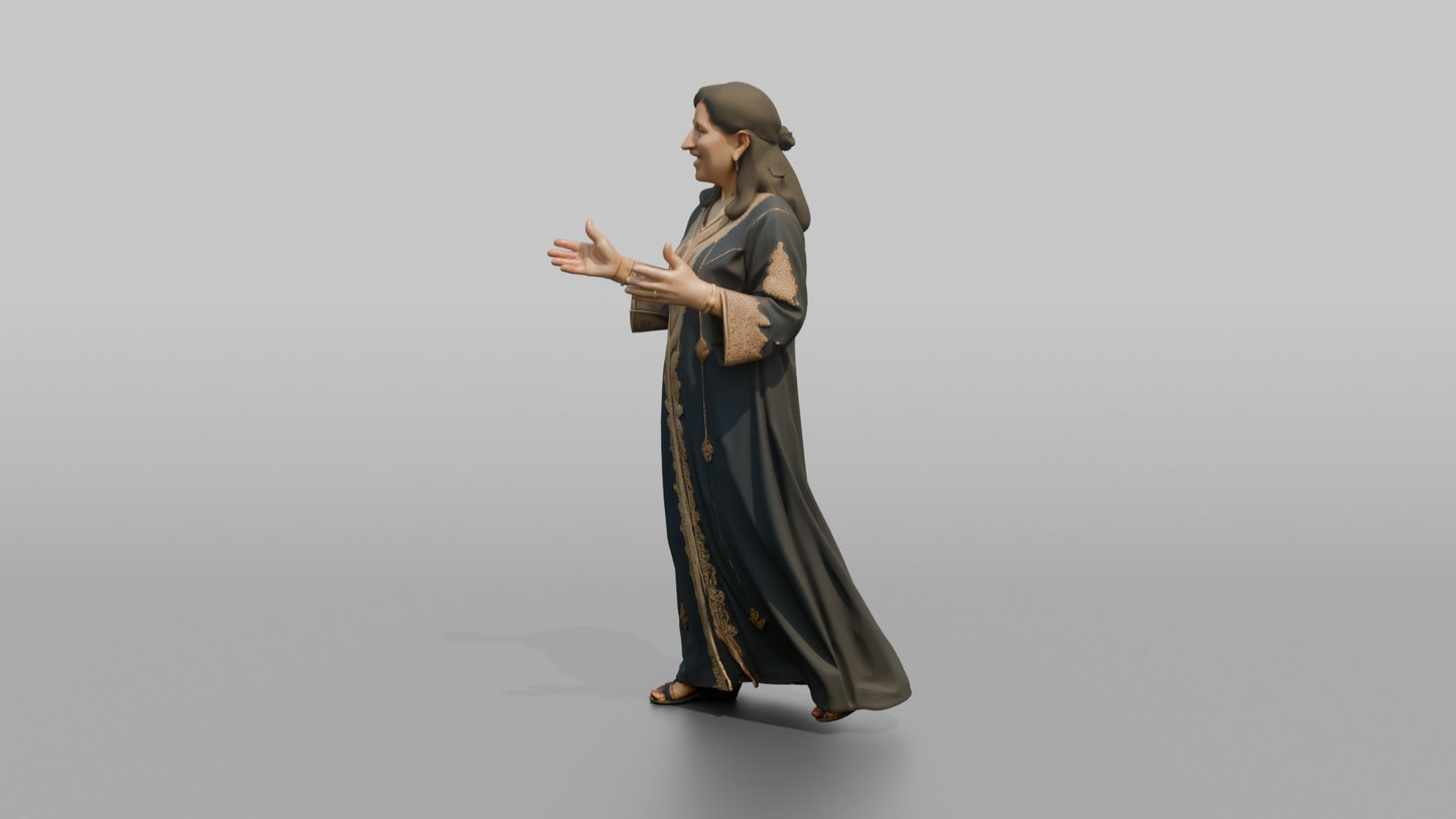 Wedding Guest Talking Animatedly in a Kaftan